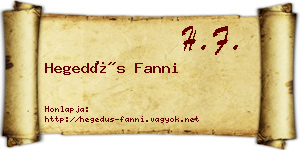 Hegedűs Fanni névjegykártya