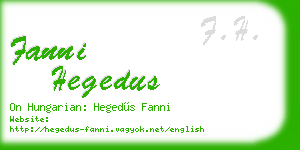 fanni hegedus business card